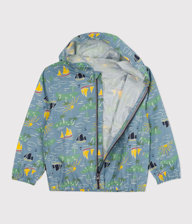 Cortavientos de material reciclado para ni&ntilde;o/ni&ntilde;a azul/multicolor