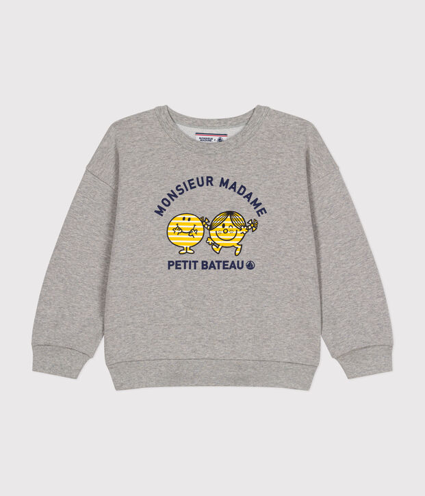 Sudadera infantil Monsieur Madame de mulet&oacute;n gris