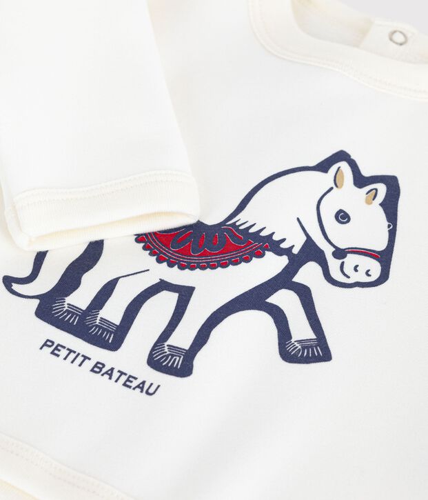 Sudadera de beb&eacute; en algod&oacute;n suave y c&aacute;lido. crudo/multicolor