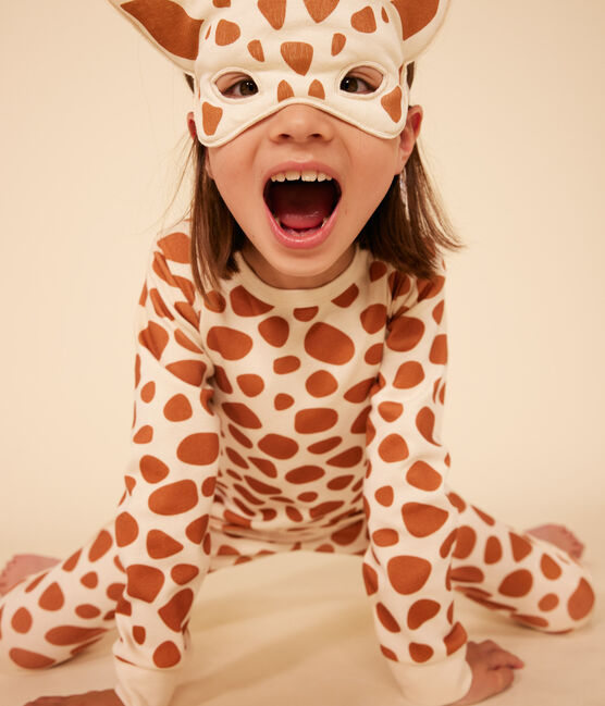 Pijama infantil de algodón tipo disfraz de jirafa blanco AVALANCHE/ ECUREUIL