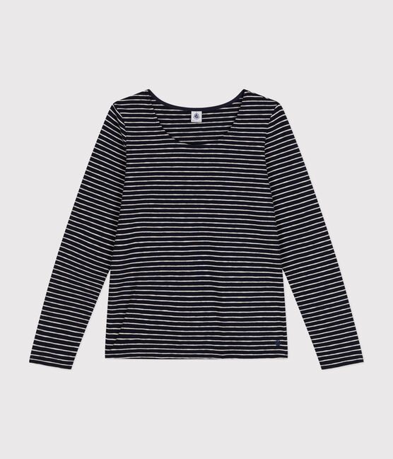 Camiseta Recta de manga larga de punto flameado con cuello de bailarina para mujer SMOKING/ MONTELIMAR