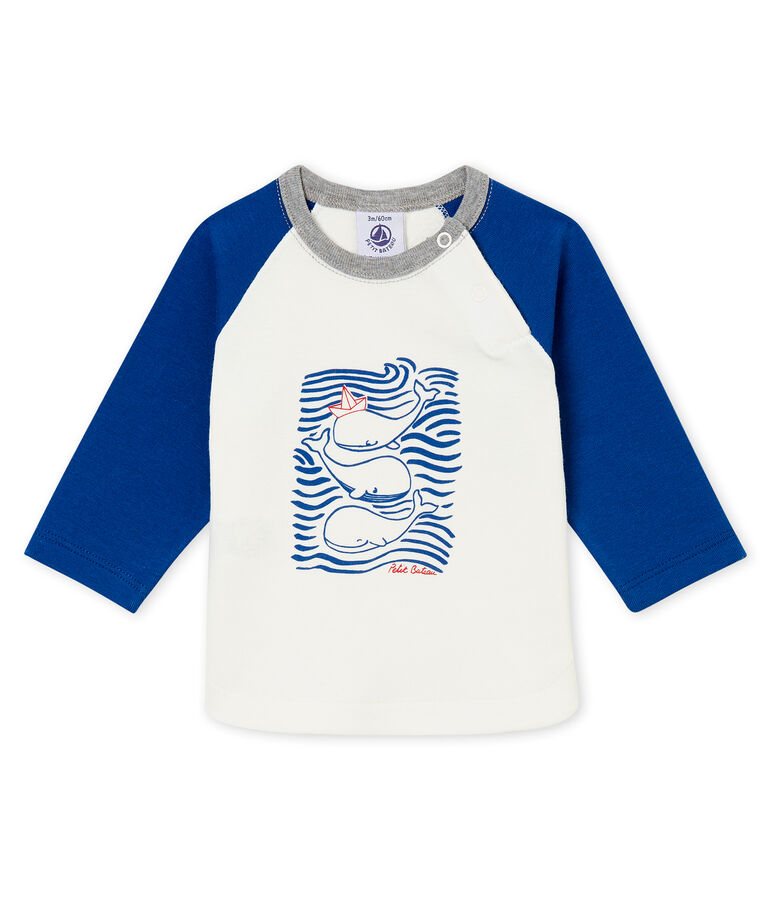 Camiseta para beb&eacute; ni&ntilde;o blanco/azul
