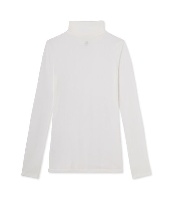 Cuello alto de mujer en algodón ligero blanco Lait
