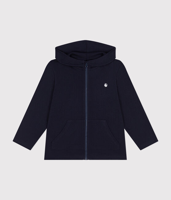 Sudadera con cremallera y capucha de punto de niño azul SMOKING