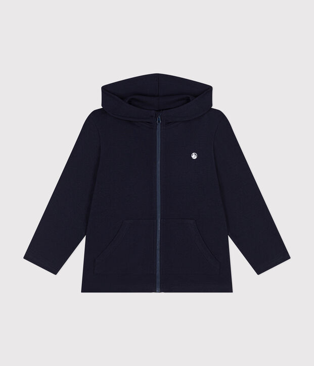 Sudadera con cremallera y capucha de punto de ni&ntilde;o azul