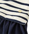Vestido de doble materia rayada beige COQUILLE/azul SMOKING