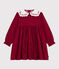 Vestido infantil de manga larga de franela con estampado rojo AMARANTE/ TERKUIT