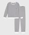 Pijama de rizo de algodón a rayas para mujer azul MILK/ SOIR
