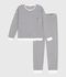 Pijama de rizo de algod&oacute;n a rayas para mujer azul/azul