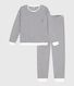 Pijama de rizo de algodón a rayas para mujer
