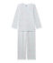 Pijama de terciopelo para niña azul BOCAL/blanco MULTICO
