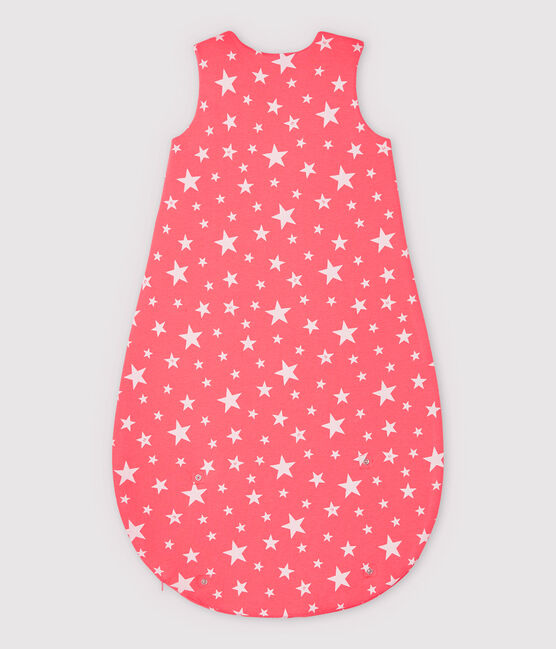 Saco de dormir con estrellas de algodón de bebé rosa PEACHY/blanco MARSHMALLOW