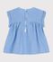 Blusa de manga corta de algodón ecológico de bebé azul BRASIER/gris MARSHMALLOW