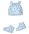 Juego de gorro de nacimiento y patucos para bebé de túbico. azul FRAICHEUR/blanco MULTICO