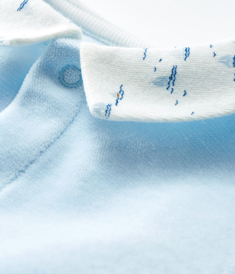 Pelele de terciopelo para beb&eacute; ni&ntilde;o azul