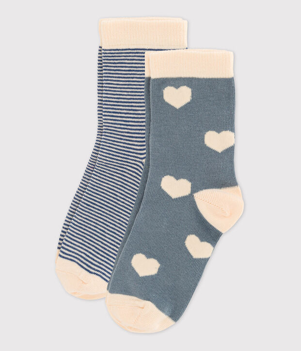 Juego de 2 pares de calcetines para ni&ntilde;a multicolor