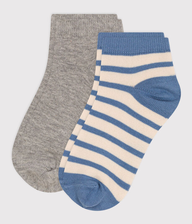 2 pares de calcetines infantiles de algod&oacute;n a rayas multicolor