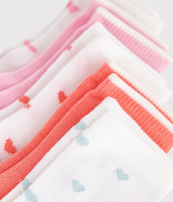 5 pares de calcetines de algodón con corazones para bebé niña variante 1