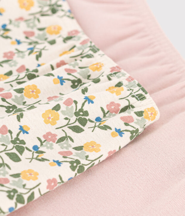 Juego de 2 culottes infantiles con flor de algod&oacute;n multicolor
