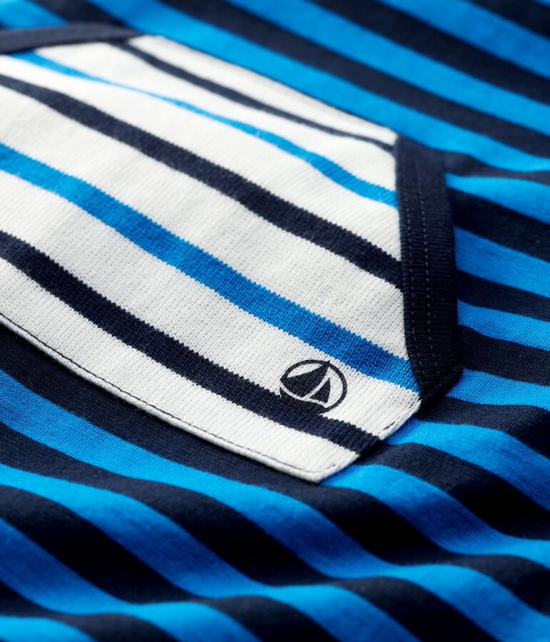 Pelele corto de algod&oacute;n de beb&eacute;. azul/azul