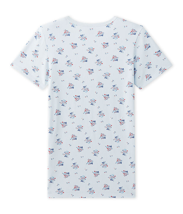 T-shirt fille imprim&eacute; en jersey stretch azul/multicolor