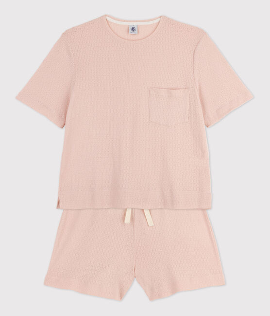 Pijama corto de algodón para mujer rosa SALINE