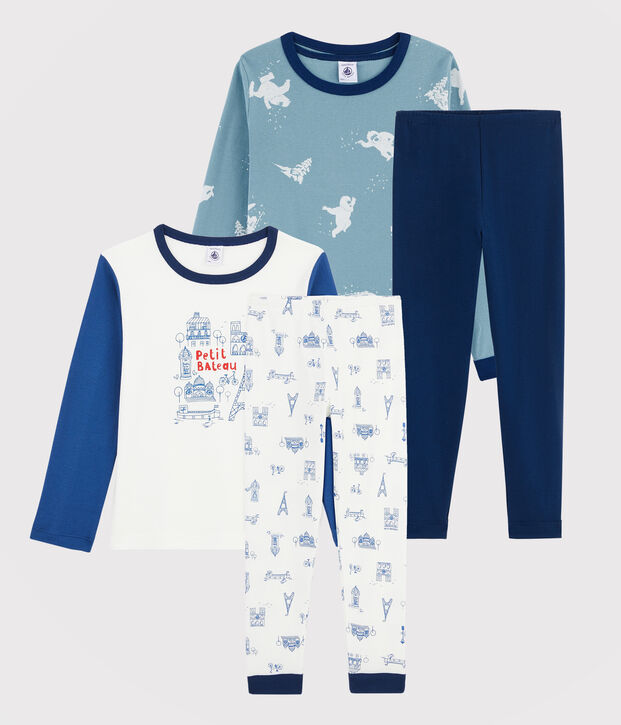 Par de pijamas para ni&ntilde;o de tejido acanalado multicolor