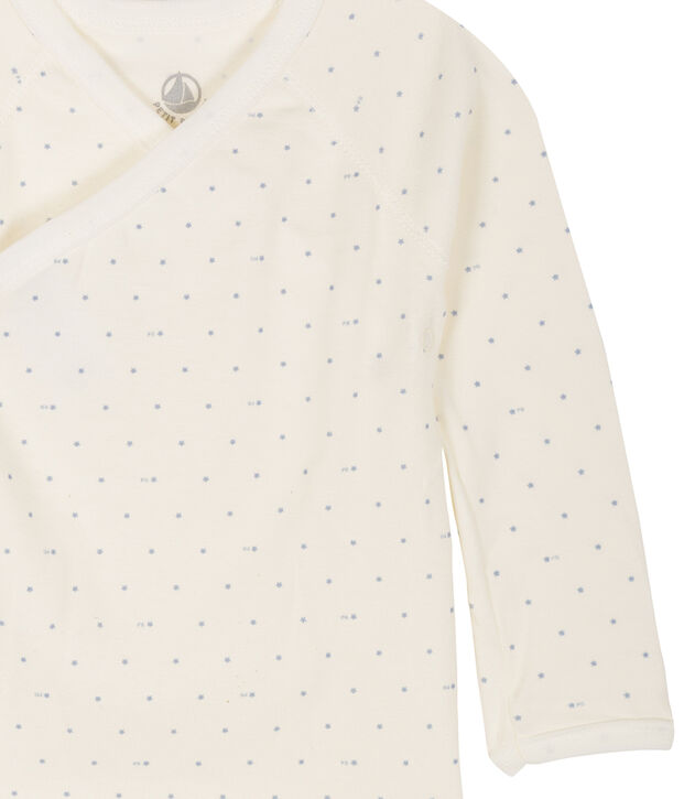 Bodi de nacimiento de manga larga para beb&eacute; blanco/azul