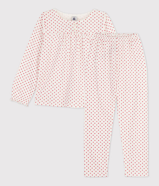 Pijama con estampado de estrellas de algodón de niña blanco MARSHMALLOW/ STOP