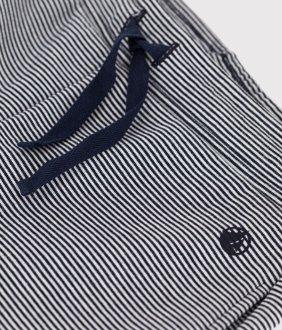 Pantalón de punto doble para niña azul SMOKING/blanco MARSHMALLOW