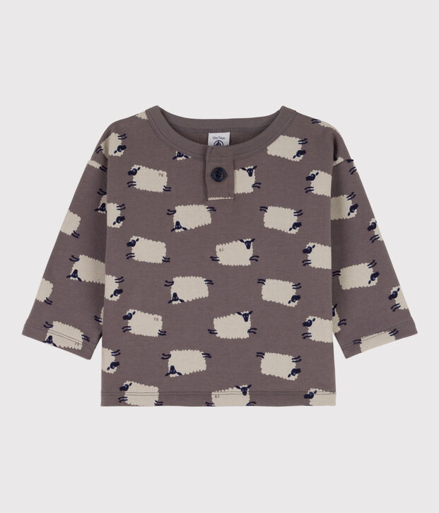Sudadera de felpa con estampado de ovejas para beb&eacute; gris/multicolor