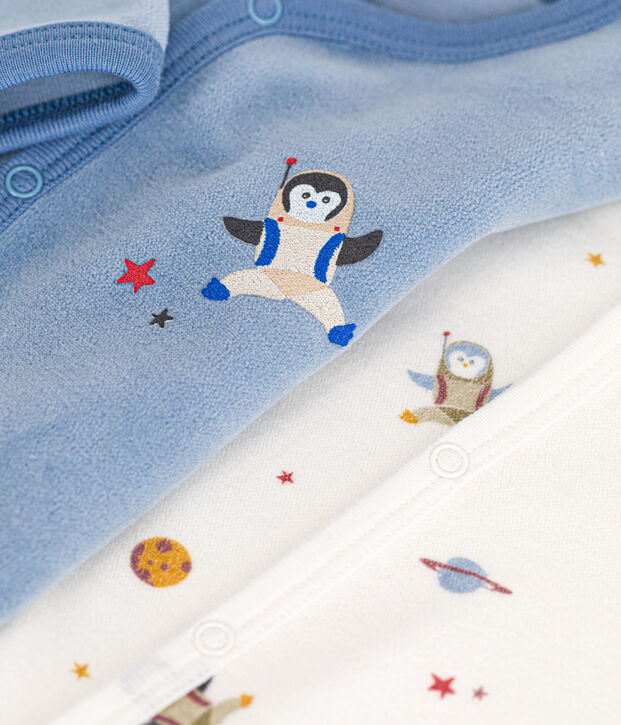 Juego de 2 pijamas de terciopelo para beb&eacute; multicolor