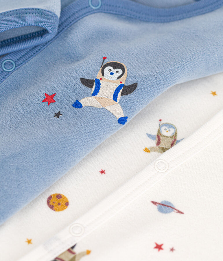 Juego de 2 pijamas de terciopelo para beb&eacute; multicolor