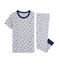 Pijama skates para niño de canalé gris POUSSIERE/blanco MULTICO