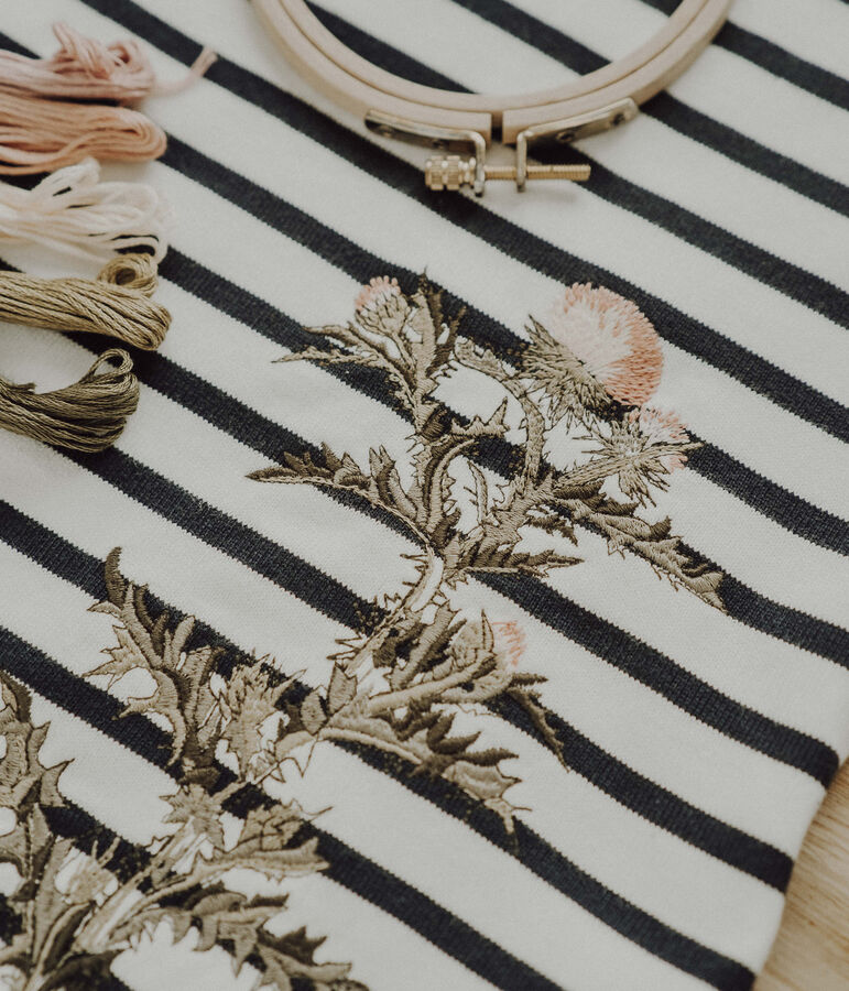 Marinera de mujer Petit Bateau x Deyrolle blanco MARSHMALLOW/azul SMOKING