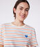 Camiseta Recta de algodón a rayas para mujer  blanco AVALANCHE/ MULTICO
