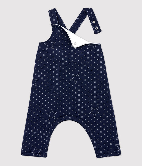 Peto de bebé acolchado con motivos de estrellas de algodón orgánico azul SMOKING