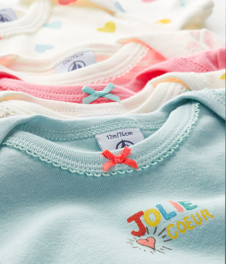 Juego de 5 bodis de manga corta para beb&eacute; de ni&ntilde;a variante 1