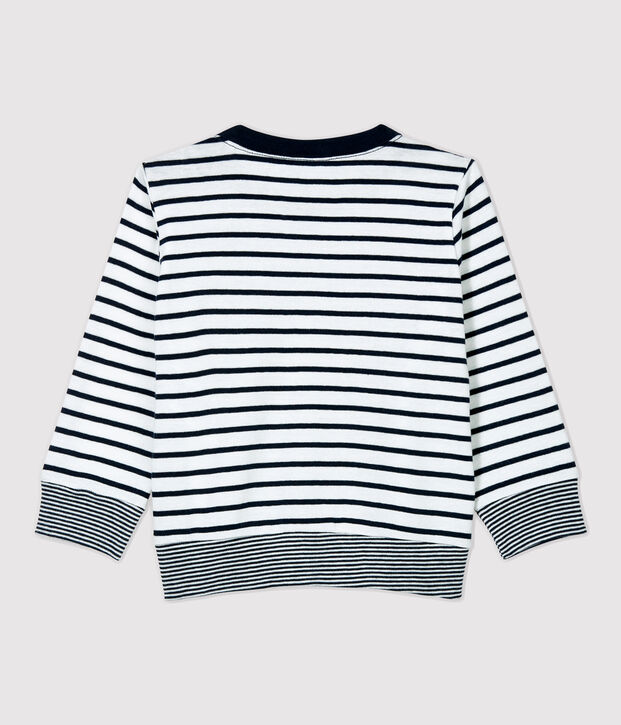 Camiseta de algod&oacute;n de beb&eacute;. blanco/azul