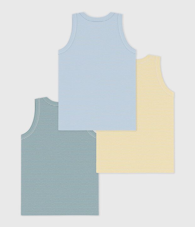 Juego de camisetas de tirantes infantiles de algod&oacute;n a rayas multicolor