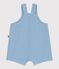 Peto corto liso de gasa de algod&oacute;n para beb&eacute; azul