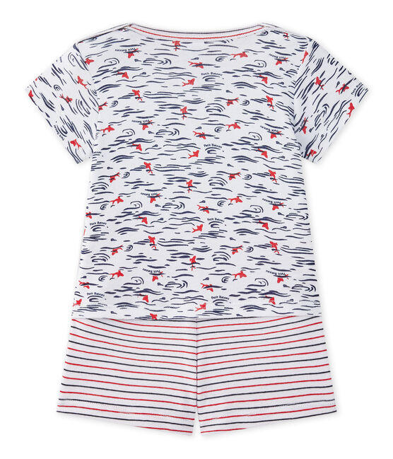 Pijama corto de dos piezas para bebé niño blanco ECUME/blanco MULTICO