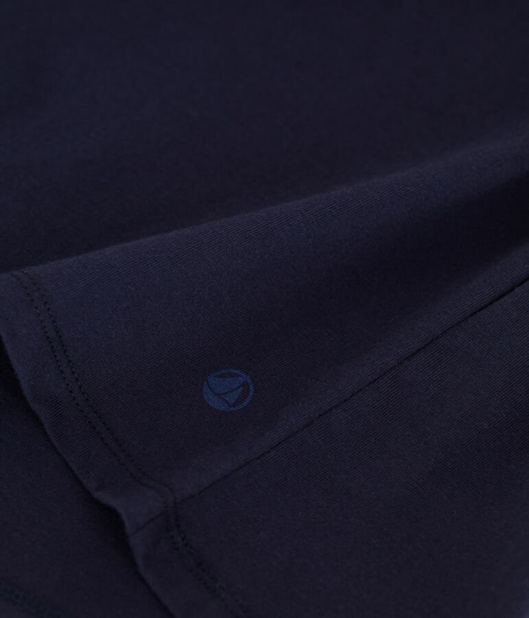 Camiseta Recta de algod&oacute;n liso para mujer azul