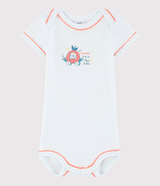 Bodi de manga corta de bebé niña azul Bocal