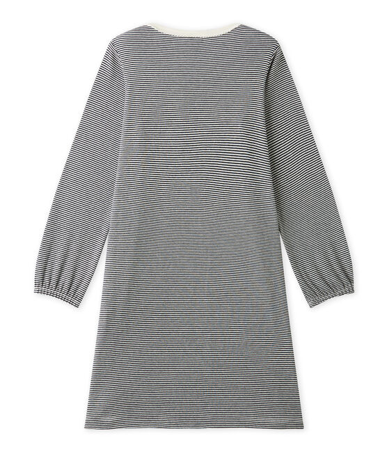 Camisón milrayas para niña azul SMOKING/beige COQUILLE
