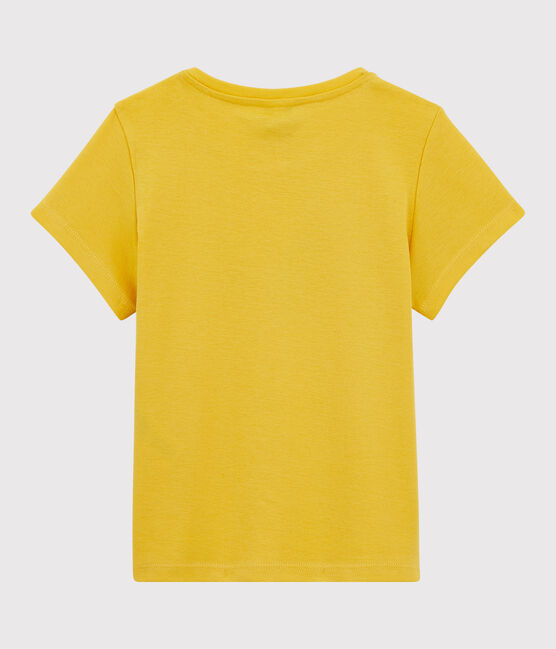 Camiseta de manga corta de algodón de niña amarillo ORGE