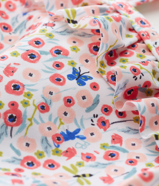 Traje de baño 1 pieza estampado para bebé niña blanco MARSHMALLOW/blanco MULTICO