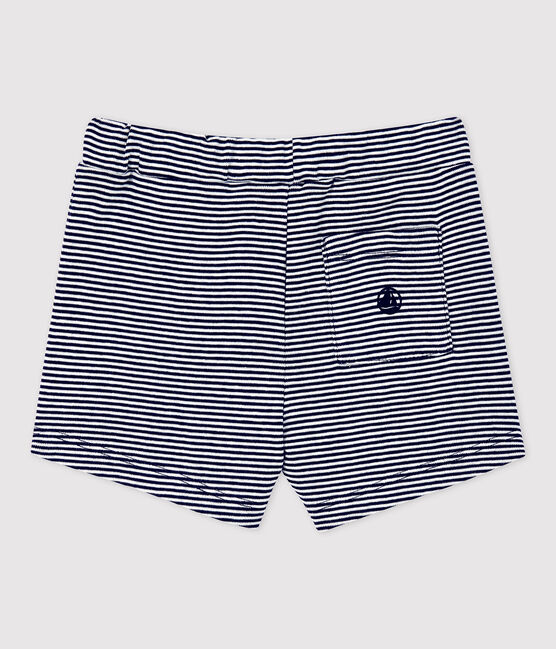 Shorts milrayas de algodón ecológico para bebé azul SMOKING/blanco MARSHMALLOW