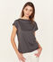 Camiseta manga corta de algodón sea island para mujer gris MAKI