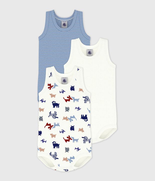Juego de bodies de algod&oacute;n sin mangas con estampado de perro para beb&eacute; multicolor